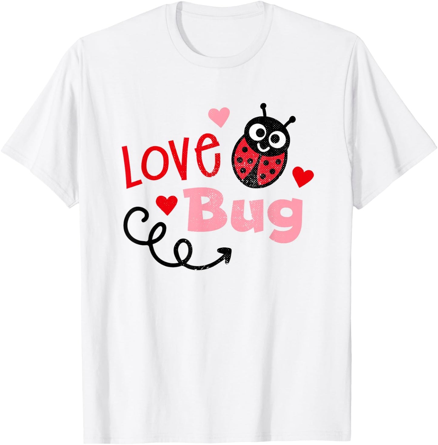 Love Bug Cute Lady Bug Vintage Kids Valentines T-Shirt - T-Shirt | White