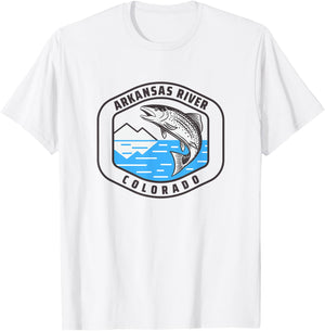 Arkansas River Colorado - Fly Fishing Fisherman T-Shirt - T-Shirt | White