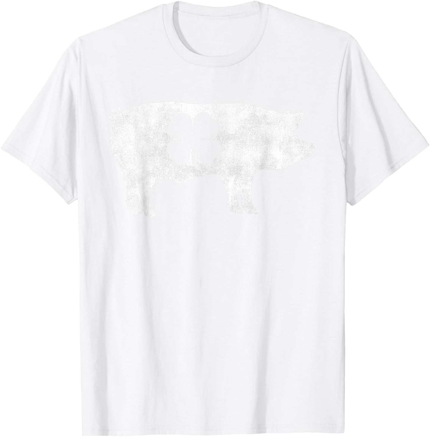 Pig Hog BBQ Meat Gift St. Patrick's Day Shamrock Irish Lucky T-Shirt - T-Shirt | White