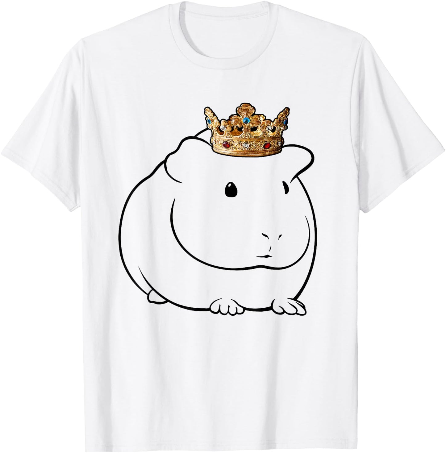 Guinea Pig Wearing Crown T-Shirt - T-Shirt | White