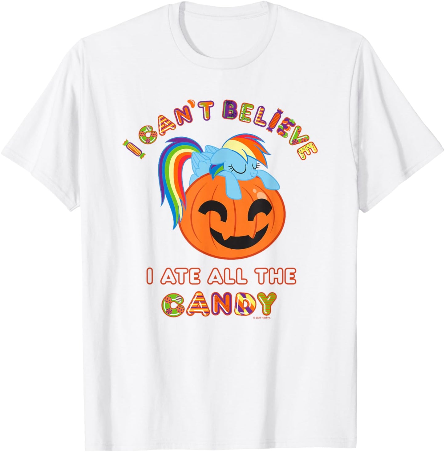 My Little Pony Halloween Rainbow Dash Ate All The Candy T-Shirt - T-Shirt | White