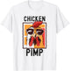 Chicken Pimp, Retro Vintage Farm Chicken Lover Gift T-Shirt - T-Shirt | White