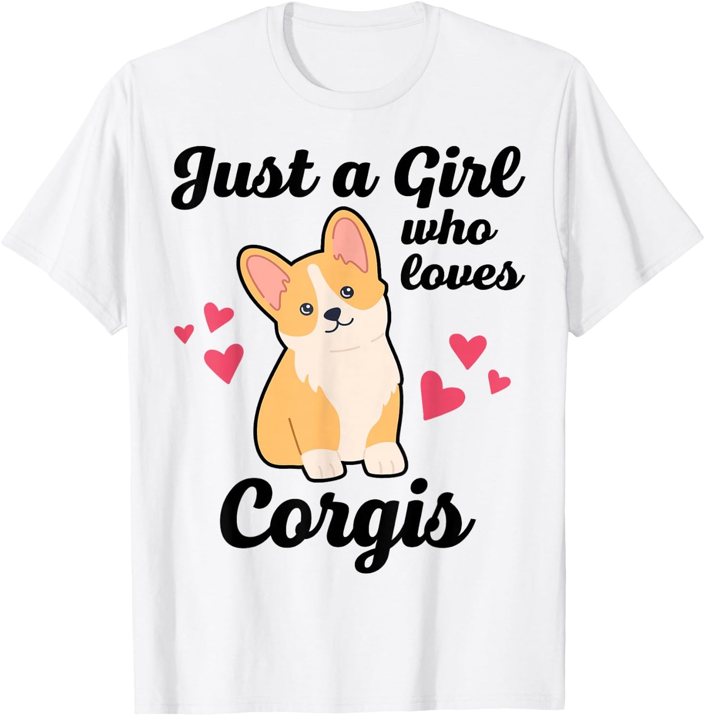 Girl Who Loves Corgi T-Shirt - T-Shirt | White