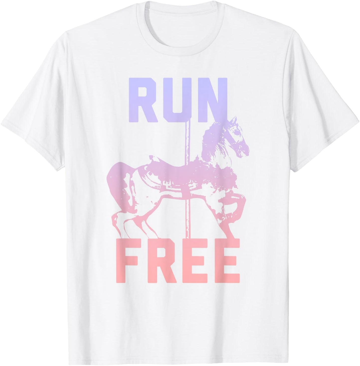 Trendy Run Free Carousel Horse T-Shirt - T-Shirt | White