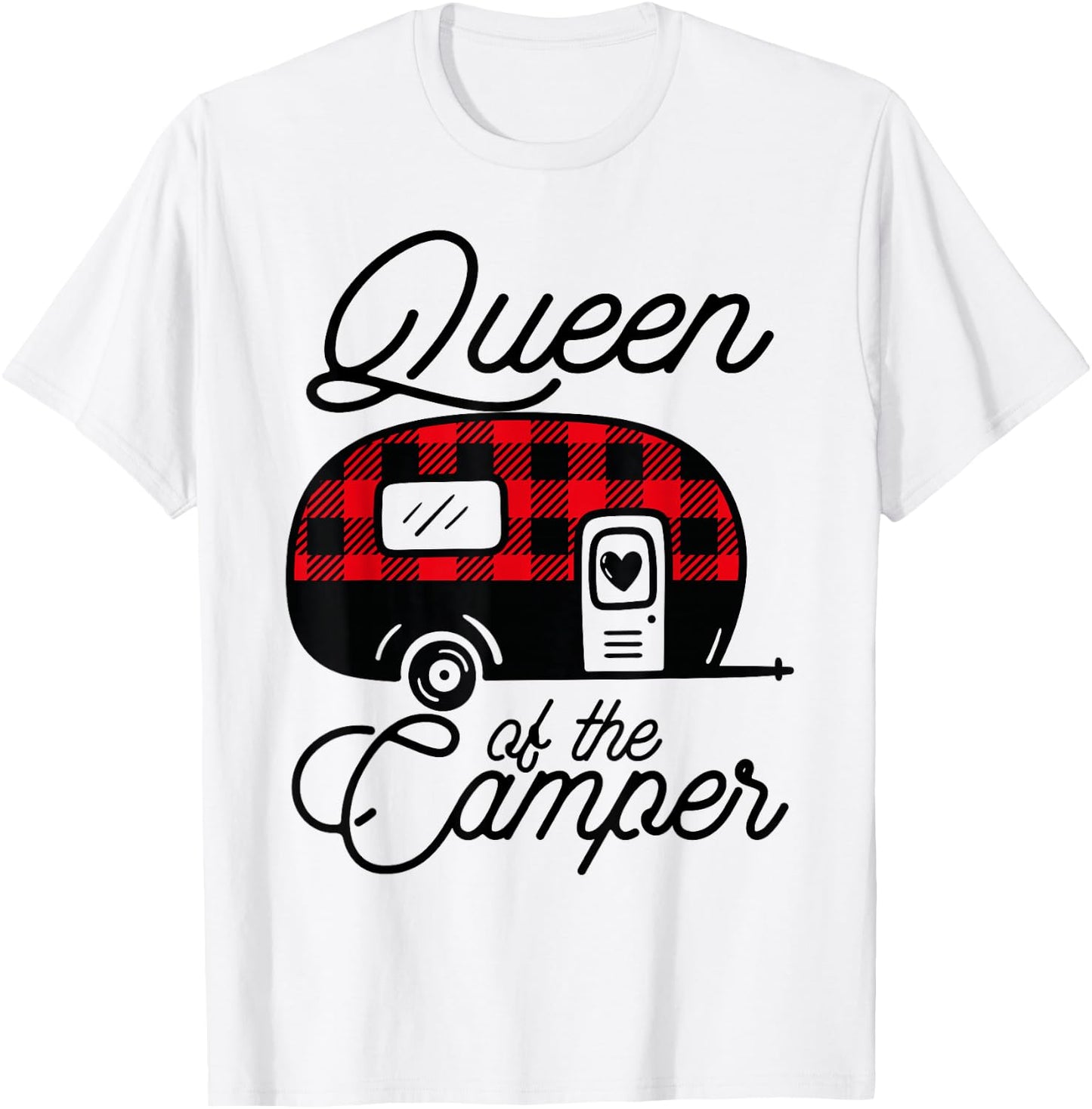 Queen of the Camper Buffalo Women Camper Camping Traveler T-Shirt - T-Shirt | White