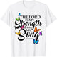 The Lord Is My Power and My Song Butterfly Art T-Shirt - T-Shirt | White