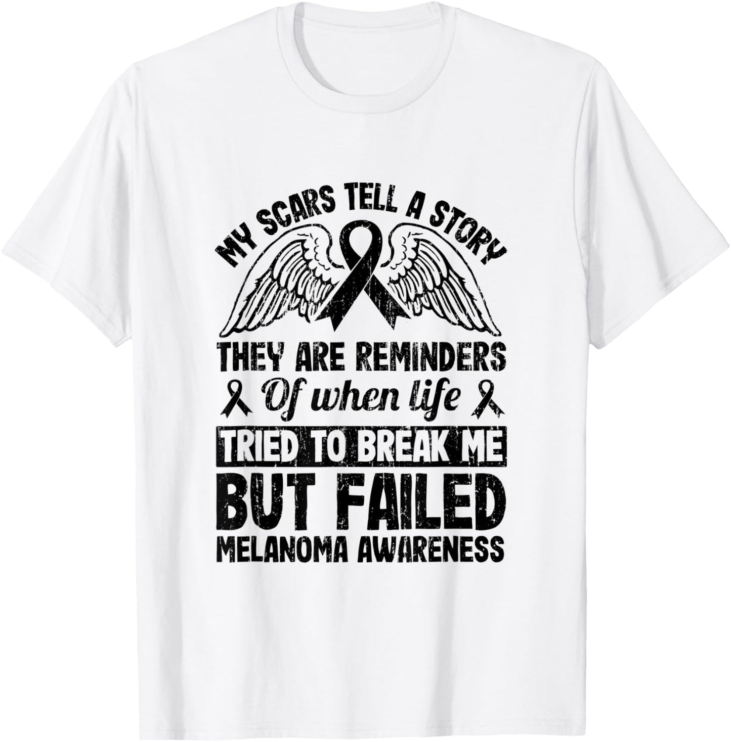 Ocular Melanoma Awareness Warrior My Scars Tell A Story T-Shirt - T-Shirt | White
