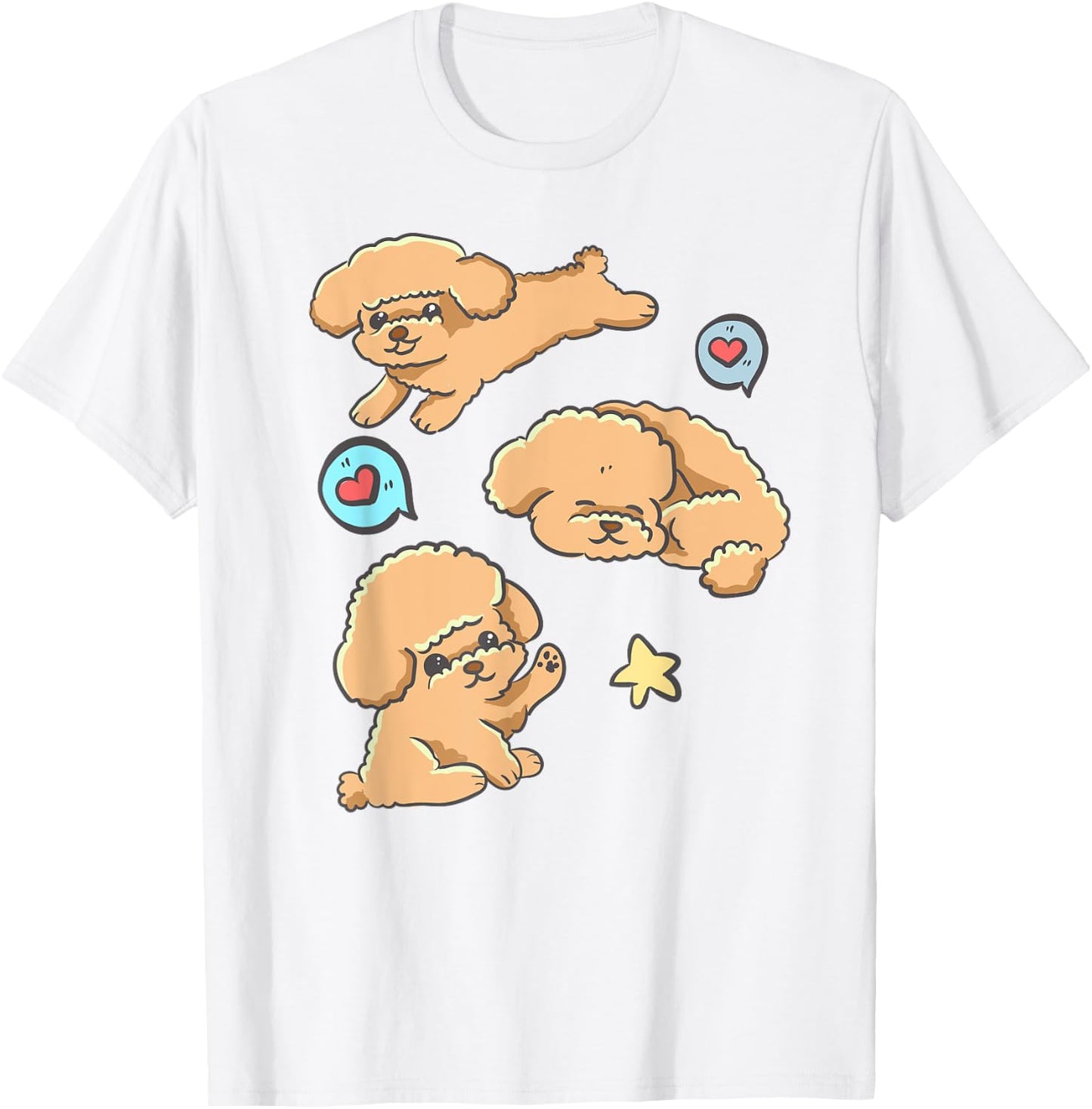 Poodle Puppy Dog - Cute Kawaii Anime Kawaii Japan Men Women Kids T-Shirt - T-Shirt | White