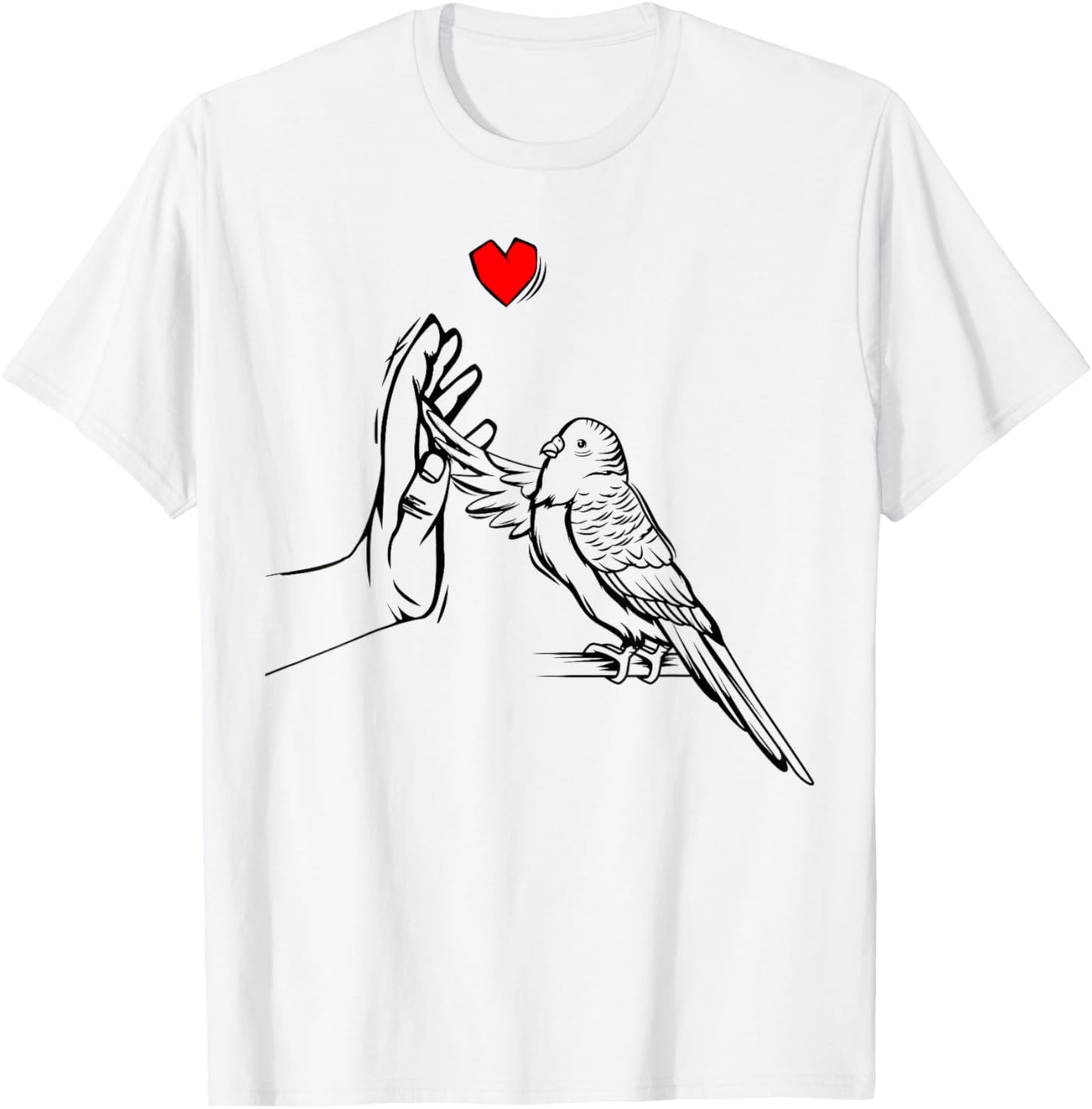 Budgie Love Parakeet Heart Bird Gift T-Shirt - T-Shirt | White