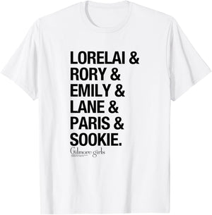 Gilmore Girls Lorelai & Rory & Emily Names TV Show T-Shirt - T-Shirt | White
