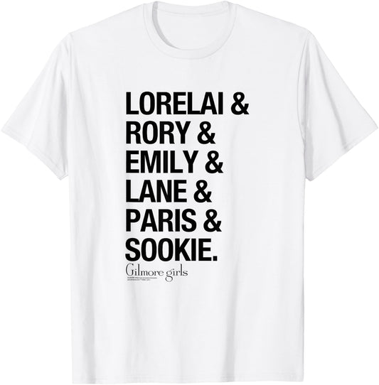 Gilmore Girls Lorelai & Rory & Emily Names TV Show T-Shirt - T-Shirt | White