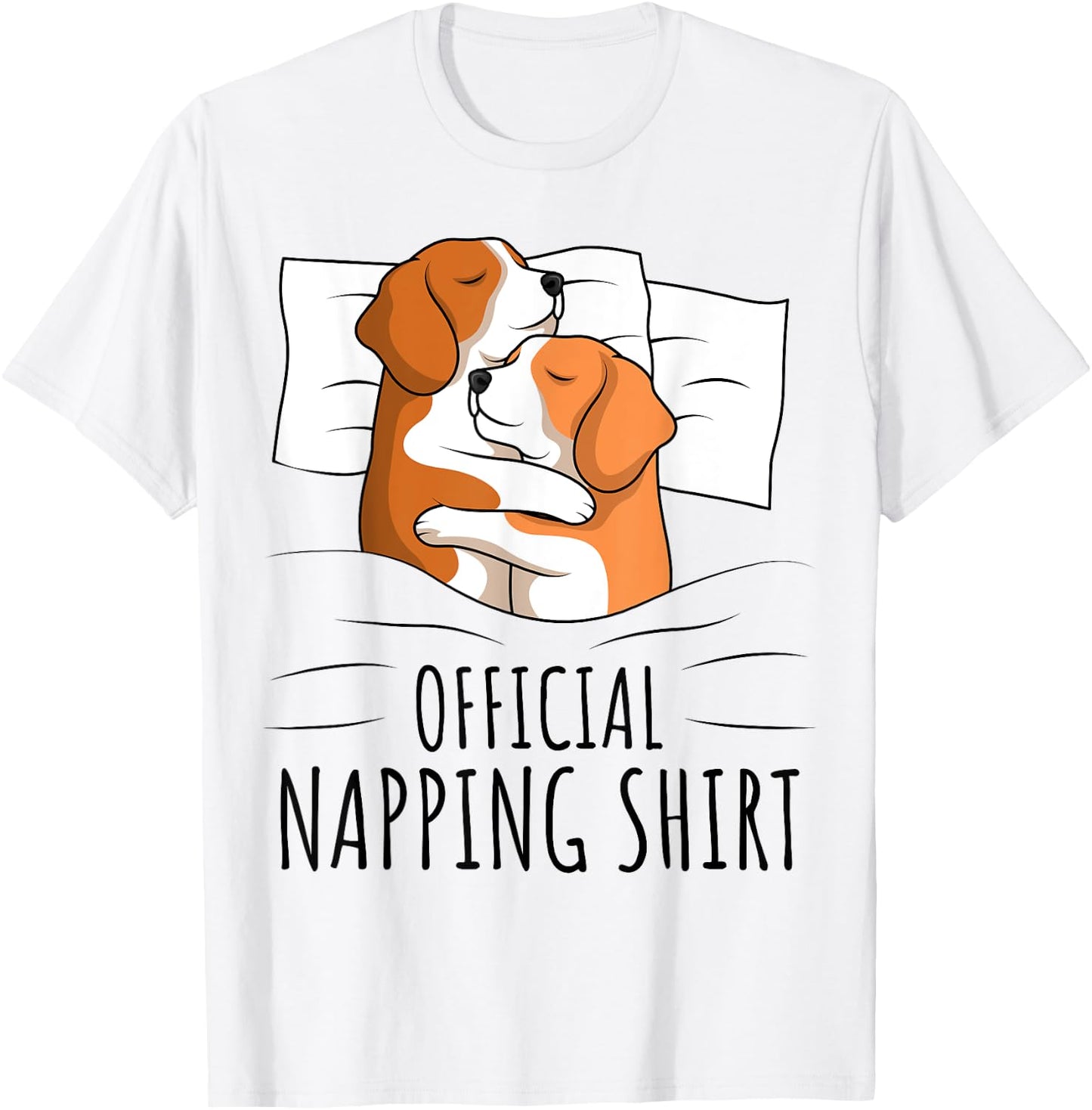 Sleeping Beagle Dog Lover Official Napping T-Shirt - T-Shirt | White