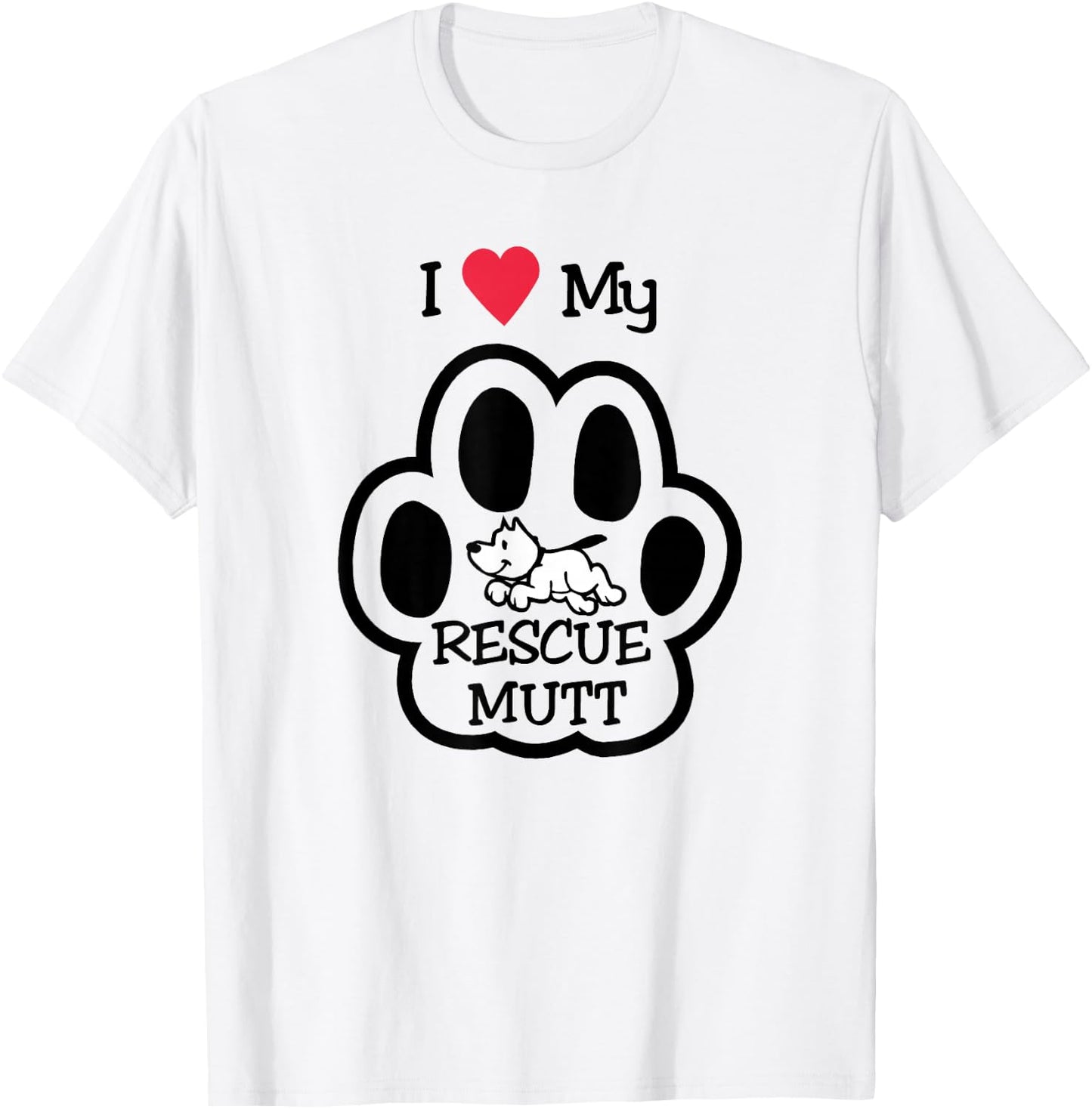 I Love My Rescue Mutt Dog Dog Lovers Men Women Kids T-Shirt - T-Shirt | White