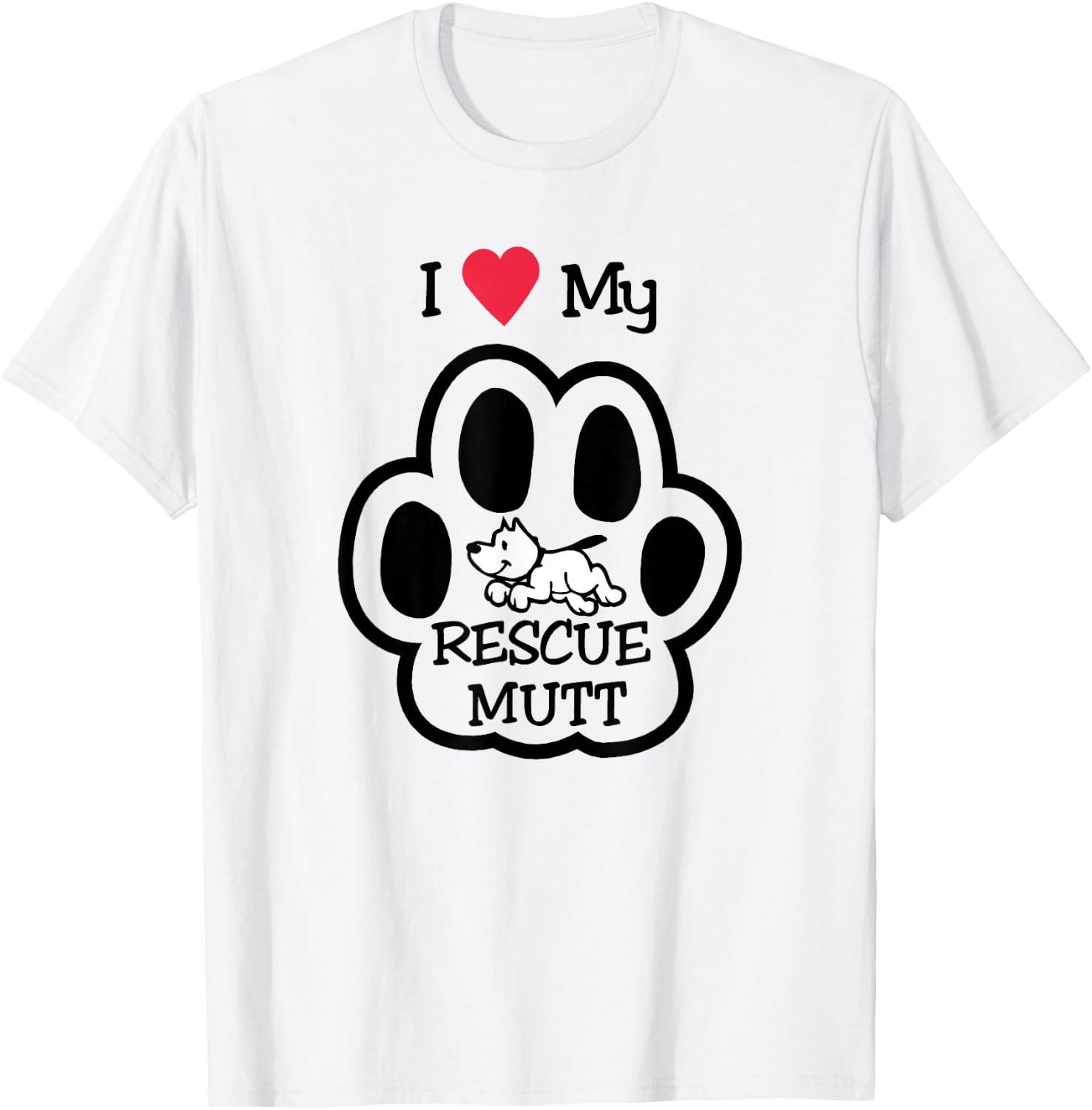 I Love My Rescue Mutt Dog Dog Lovers Men Women Kids T-Shirt - T-Shirt | White