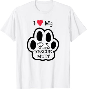 I Love My Rescue Mutt Dog Dog Lovers Men Women Kids T-Shirt - T-Shirt | White