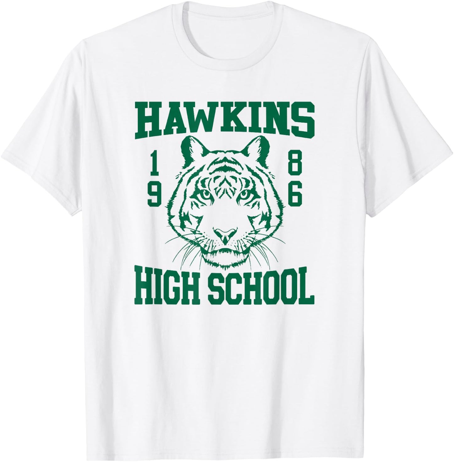 Stranger Things 4 Hawkins High School Green Logo T-Shirt - T-Shirt | White