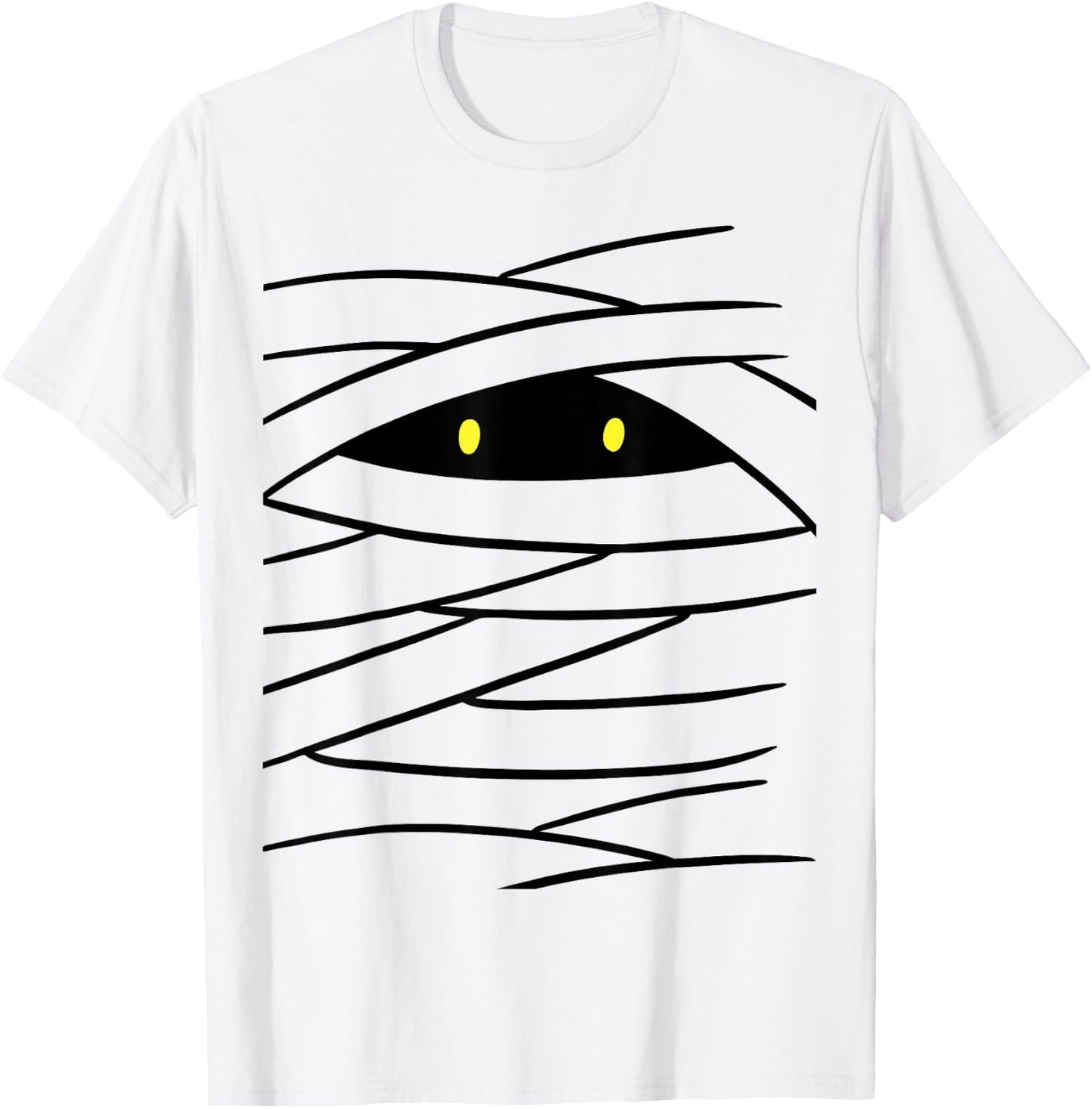 Mummy Costume Easy Haloween Funny Boy Wrap Face Monster Eyes T-Shirt - T-Shirt | White