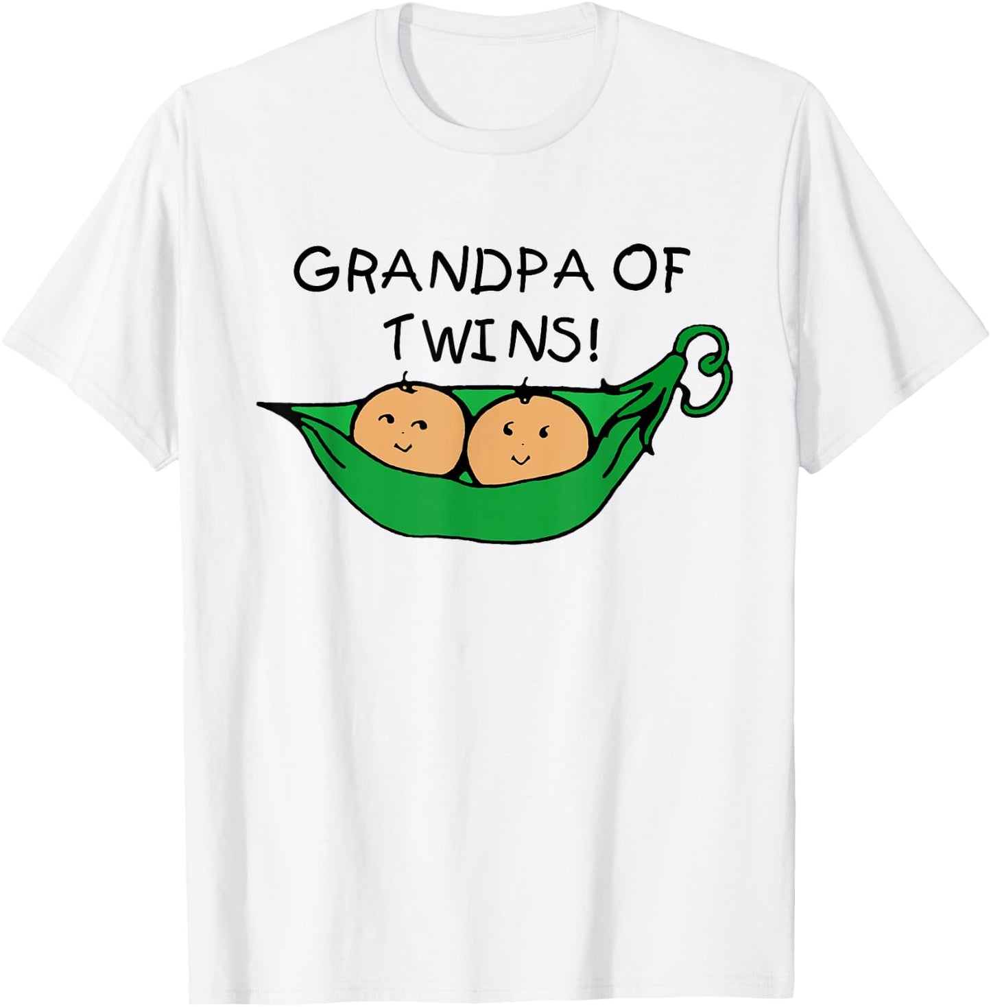 Two Peas in a Pod Grandpa of Twins T-Shirt - T-Shirt | White