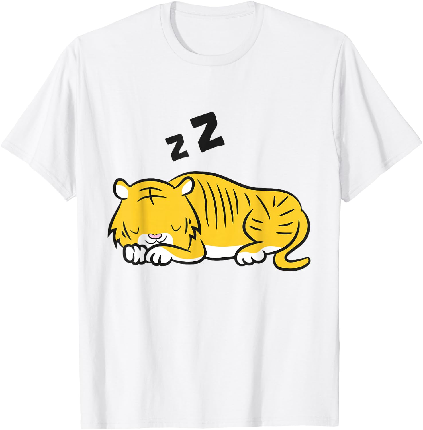 Sleeping Tiger Cute Tiger Pajamas Tiger T-Shirt - T-Shirt | White