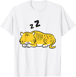 Sleeping Tiger Cute Tiger Pajamas Tiger T-Shirt - T-Shirt | White