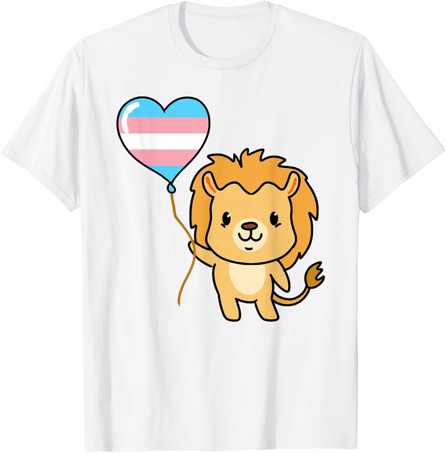 Lion Balloon Trans Pride T-Shirt - T-Shirt | White