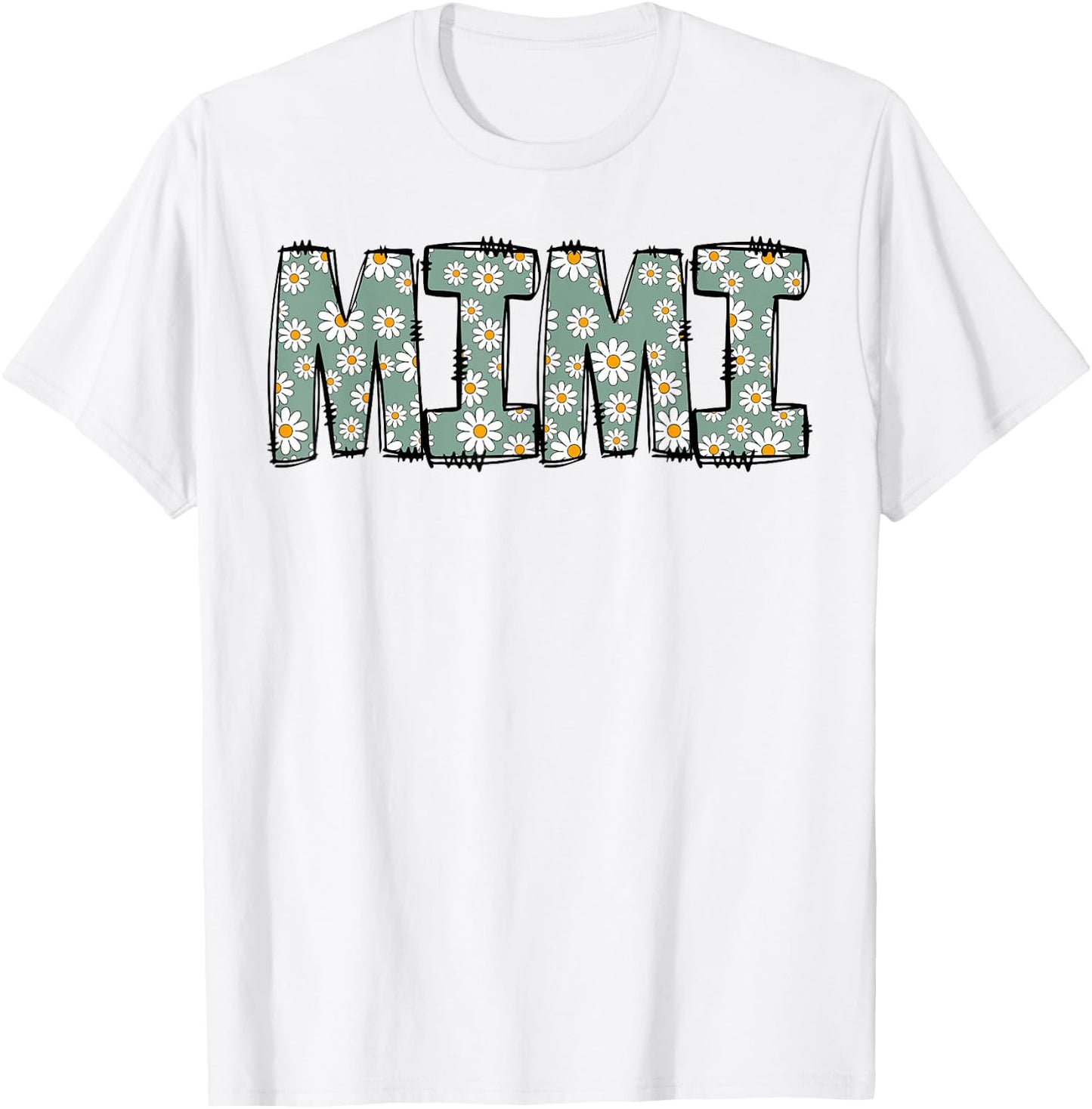 Retro Mimi Colorful Flowers Groovy Daisy Flower T-Shirt - T-Shirt | White