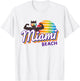 Miami Muscle Cool Retro Cat Weight Lifter MIA (Miami) Cat T-Shirt - T-Shirt | White