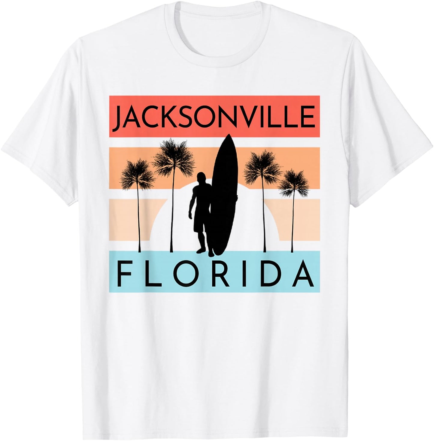 Jacksonville Florida Beach Surfing Summer Vacation T-Shirt - T-Shirt | White