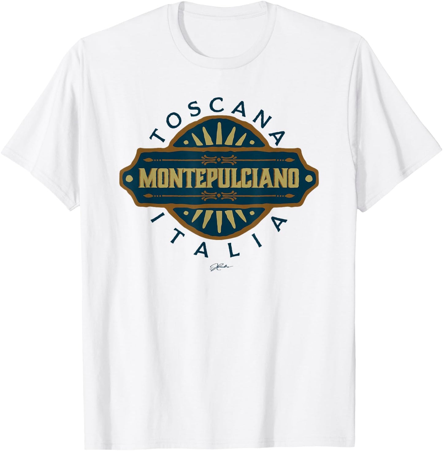 JCombs: Montepulciano, Tuscany, Italy, Retro T-Shirt - T-Shirt | White