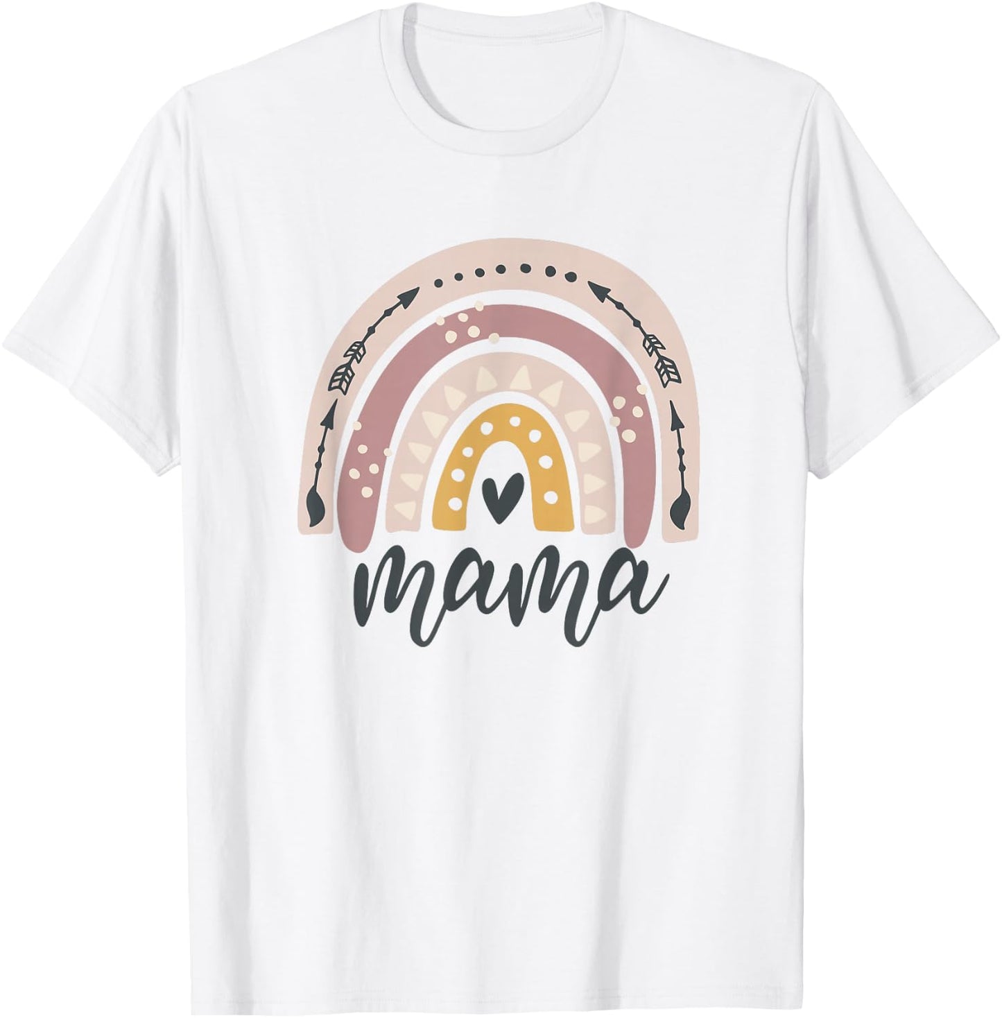 Boho Rainbow Mama Mom Mommy New Mom Mother's Day T-Shirt - T-Shirt | White