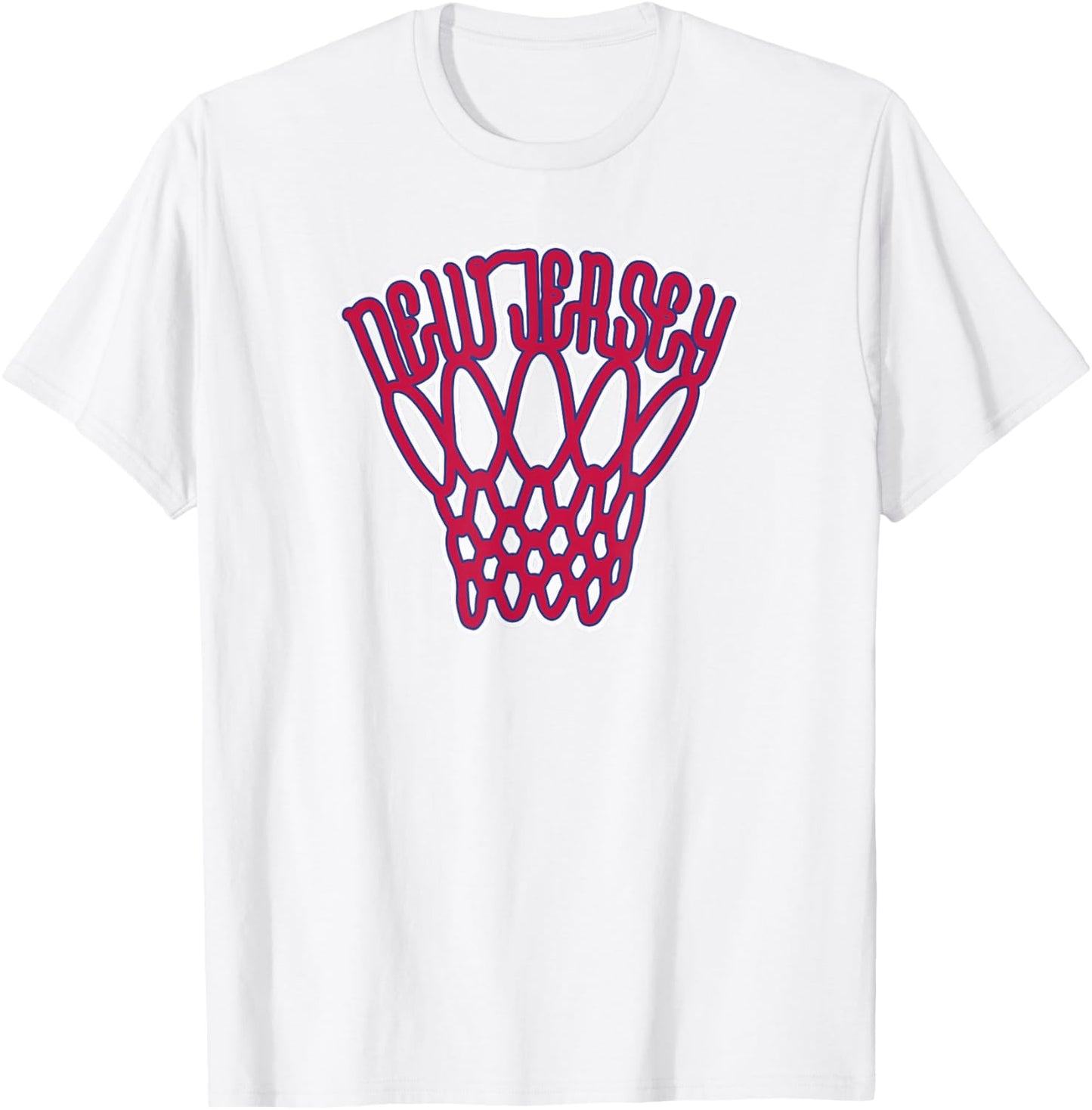 New Jersey Basketball Net Vintage T-Shirt - T-Shirt | White