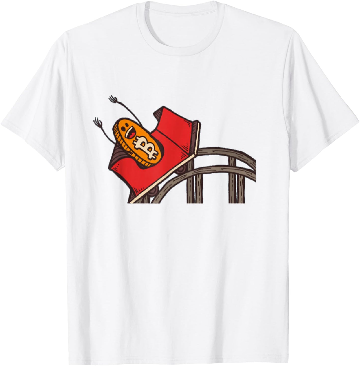 Funny Bitcoin Rollercoaster | Cryptocurrency T-Shirt - T-Shirt | White