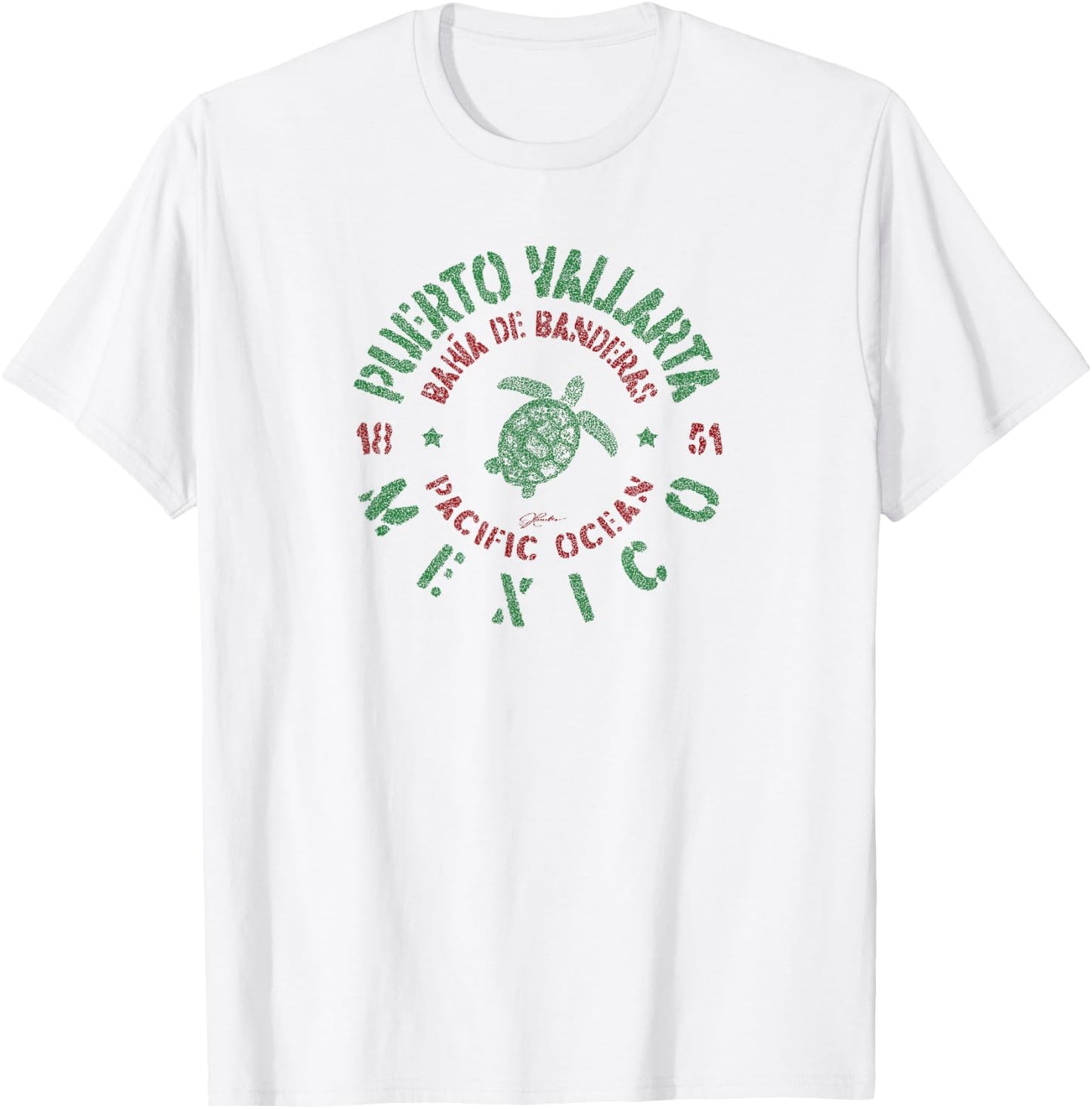 JCombs: Puerto Vallarta, Mexico, with Sea Turtle T-Shirt - T-Shirt | White
