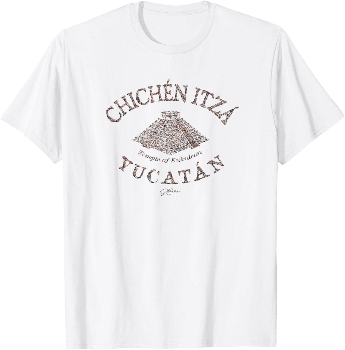JCombs: Chichen Itza, Yucatan, Mexico (Distressed) T-Shirt - T-Shirt | White