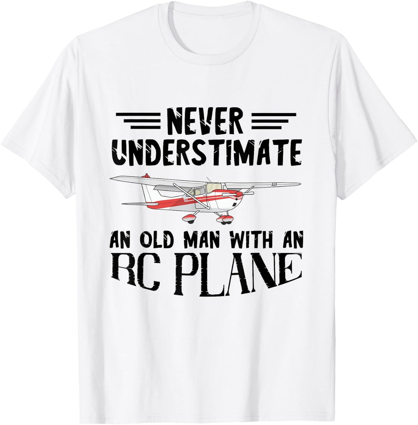 RC Aeroplane Old Man with Many RC Planes Remote Controlled Pilot T-Shirt - T-Shirt | White