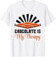 Chocolate as Therapy Funny Saying Chocolate Lover T-Shirt - T-Shirt | White