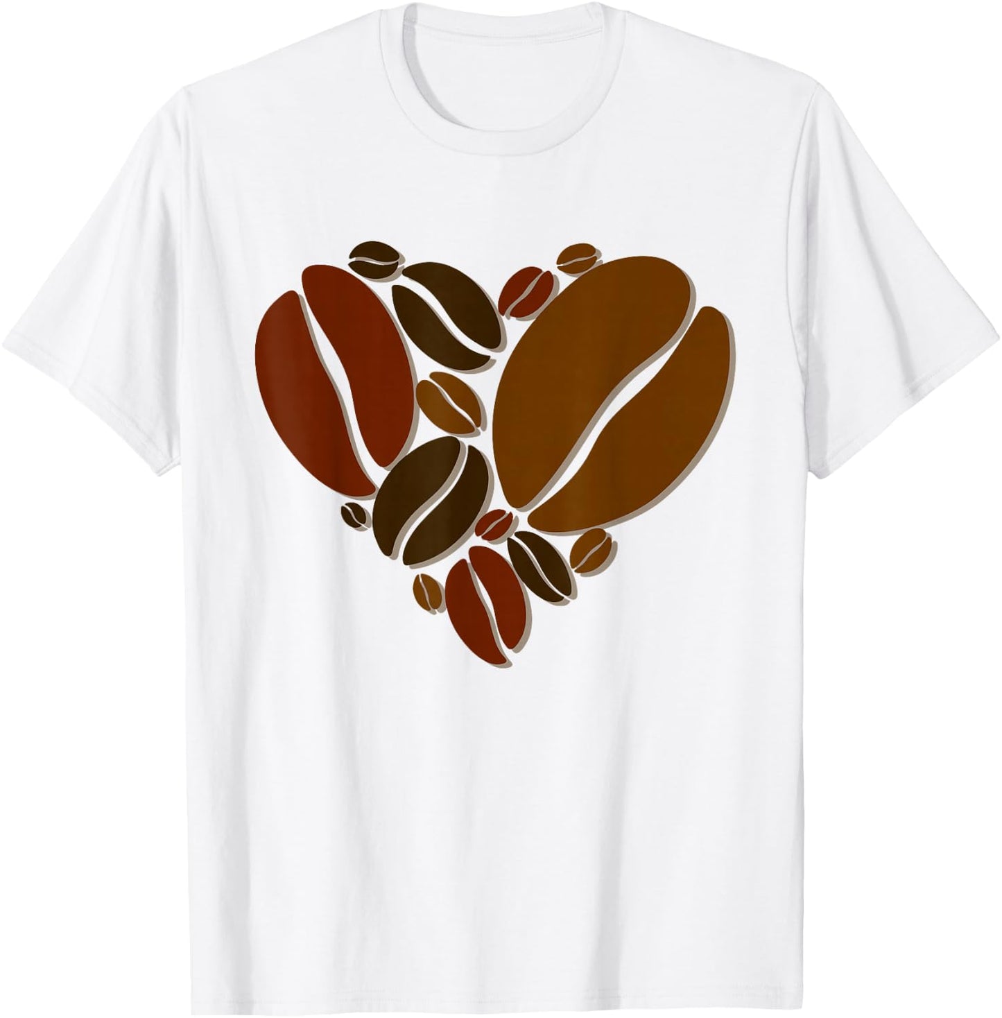Aesthetic Coffee Bean Heart I Coffee Drinker I Coffee T-Shirt - T-Shirt | White