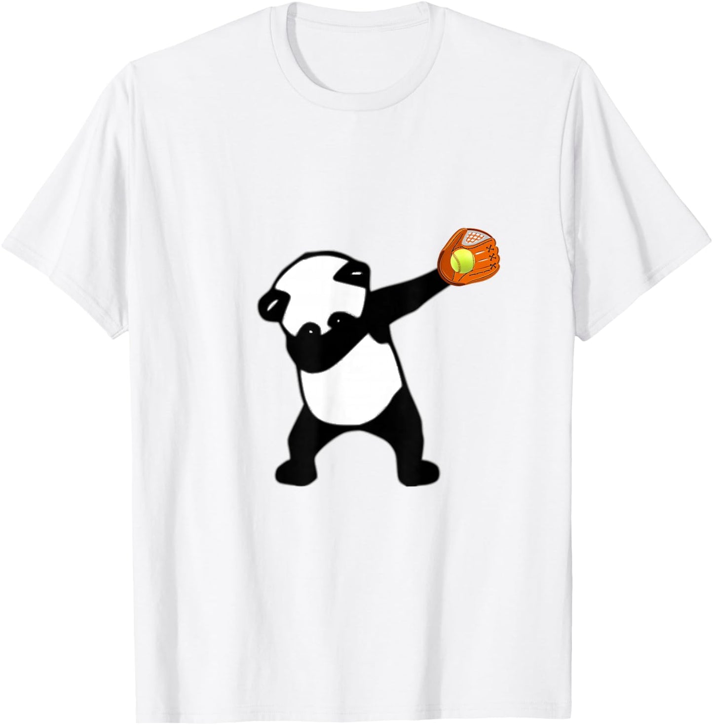 Dabbing Panda Bear Softball Baseball Glove Sport T-Shirt - T-Shirt | White