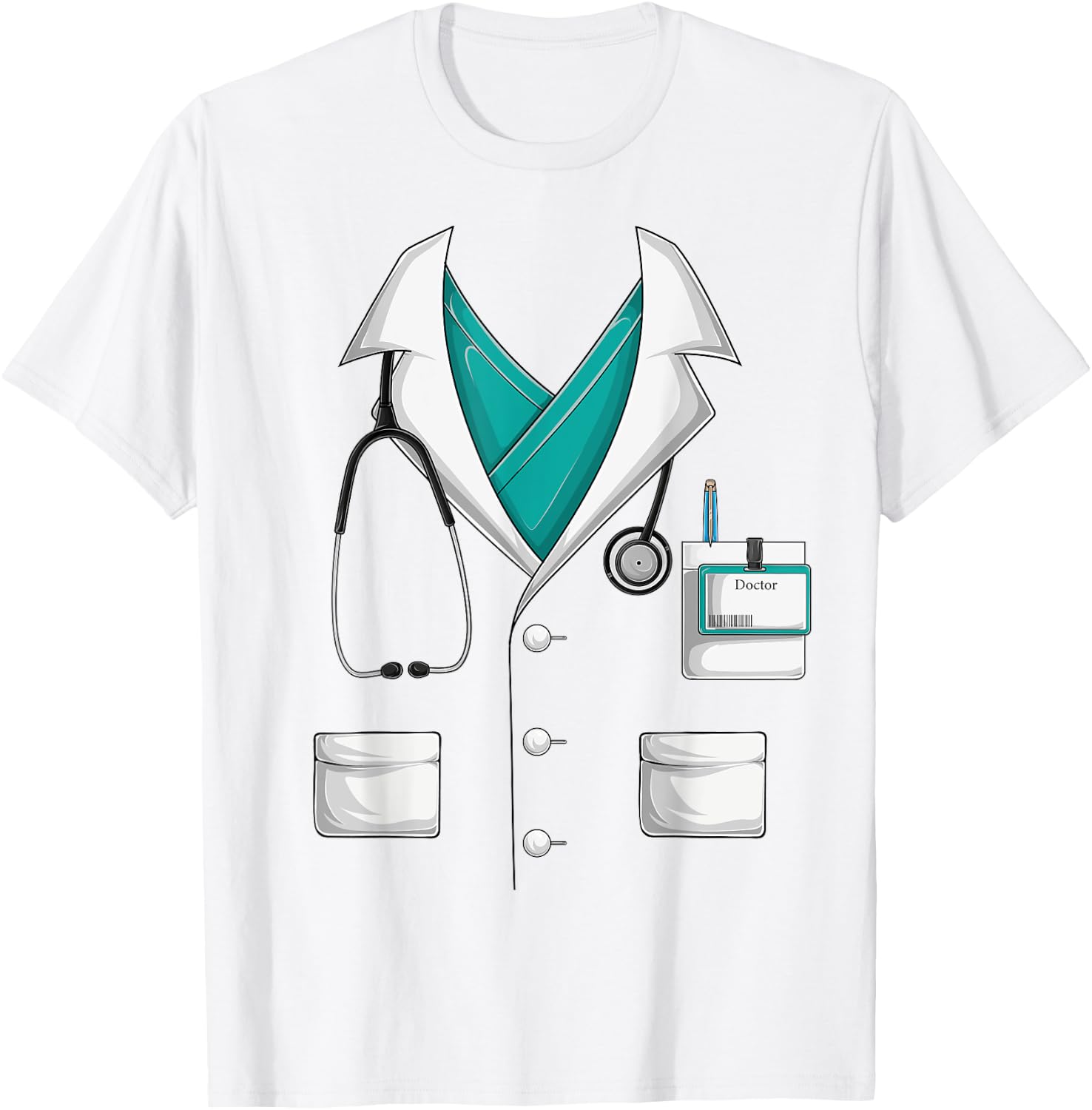 Doctor White Lab Coat funny Halloween Costume men women kids T-Shirt - T-Shirt | White