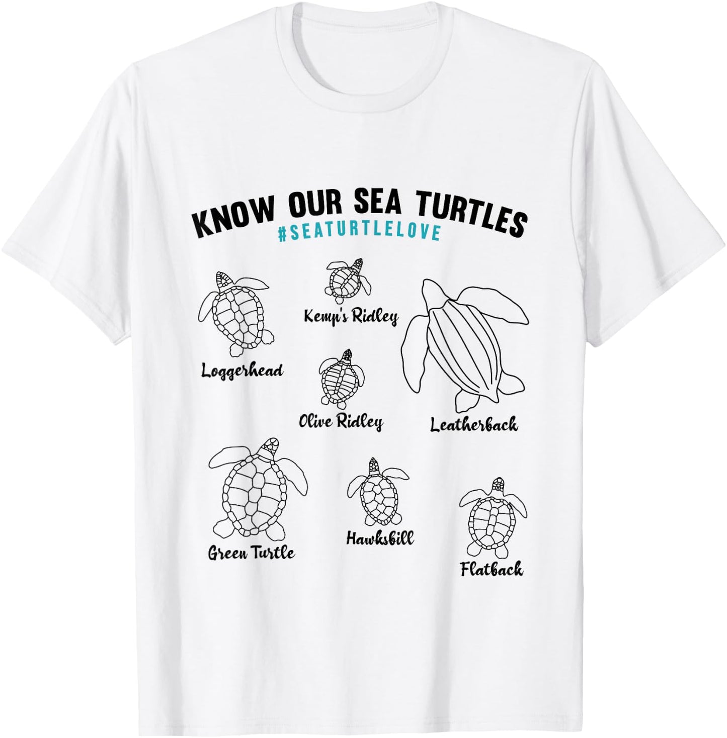 Know Our Sea Turtles - Sea Turtle Species for Sea Turtle T-Shirt - T-Shirt | White