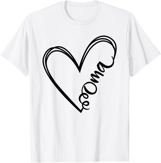 Oma Heart Grandma Women German Christmas Mother's Day T-Shirt - T-Shirt | White