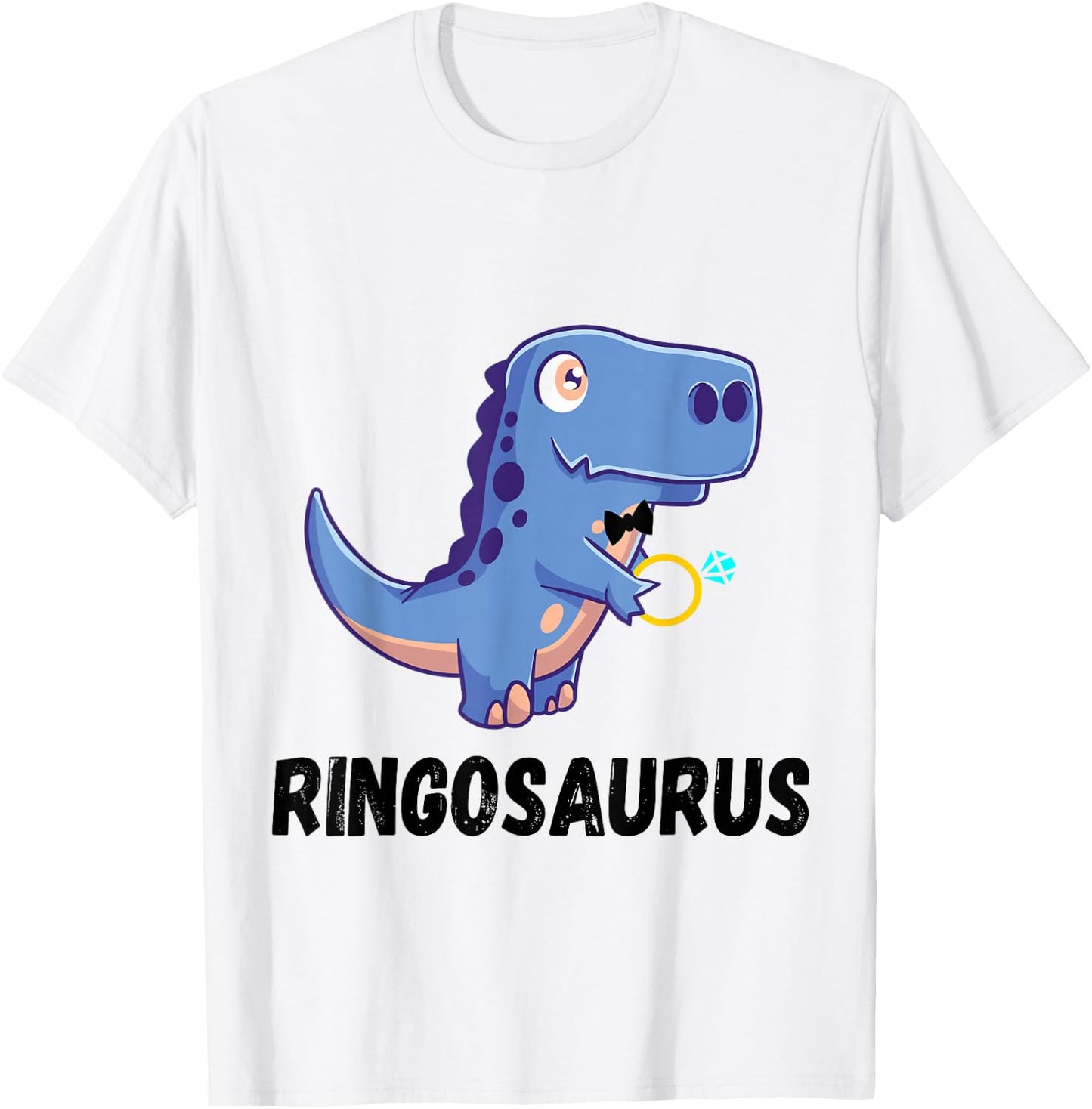 Cute Dinosaur Ring Bearer Ring Dino Wedding Party Security T-Shirt - T-Shirt | White