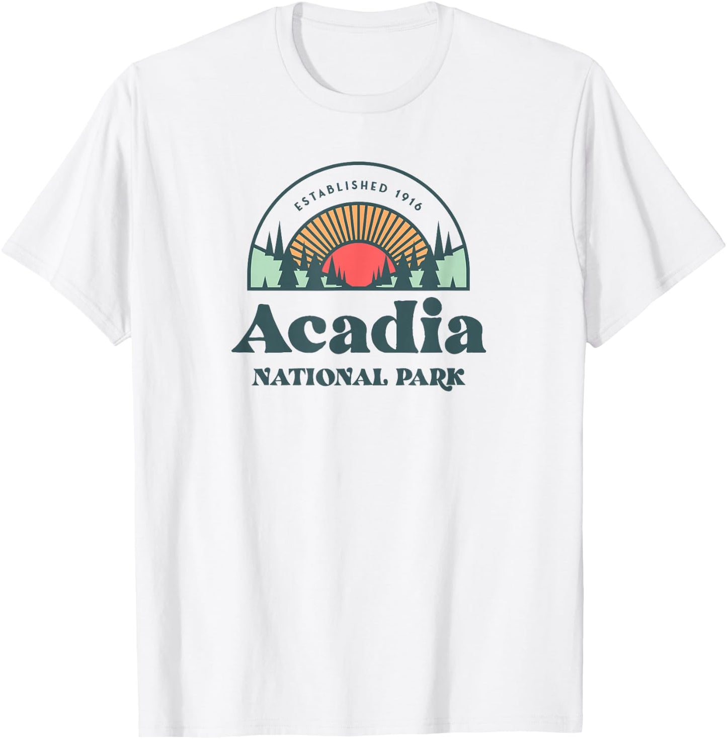 Family Vacation Shirt - Retro Acadia National Park T-Shirt - T-Shirt | White