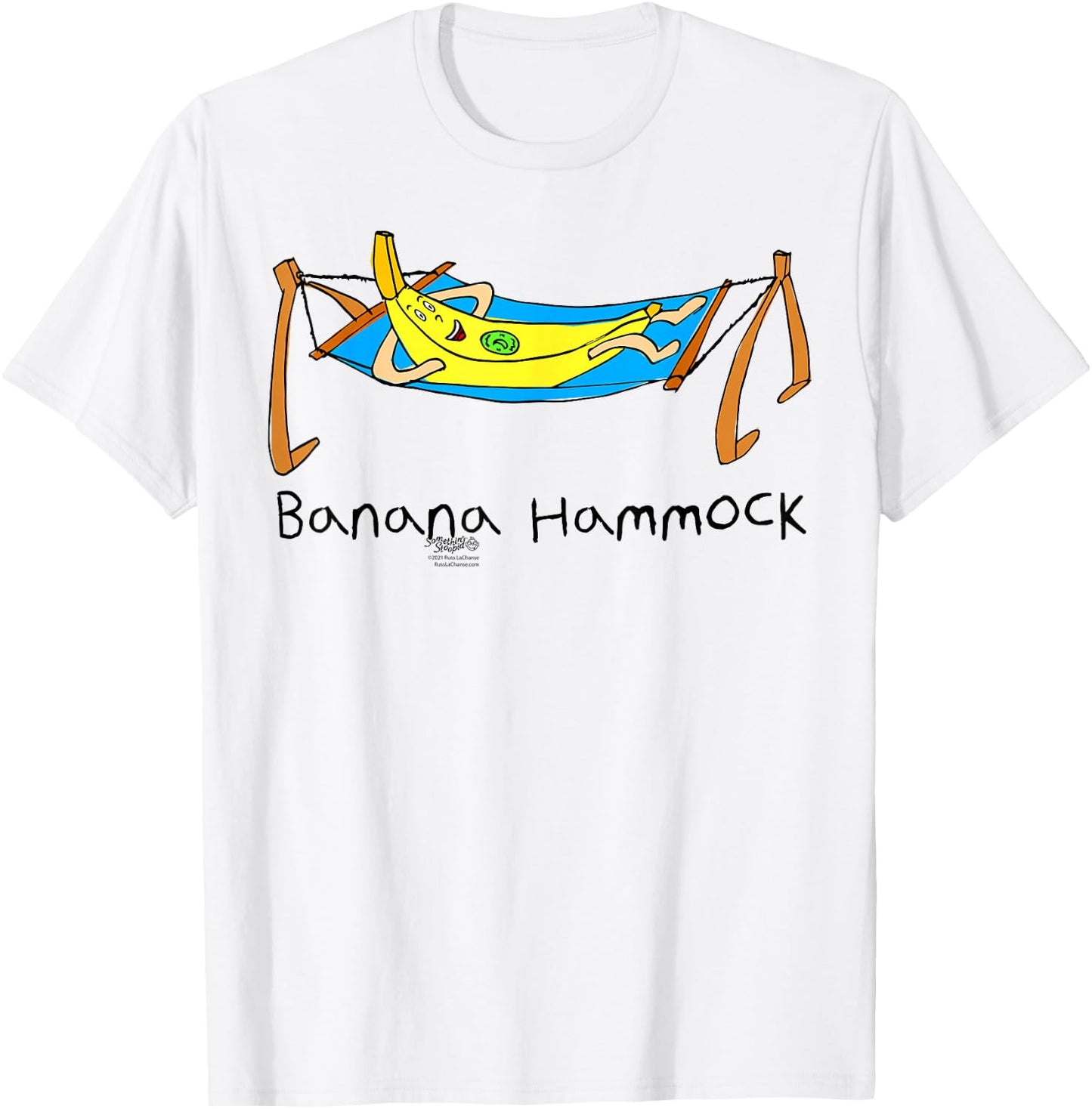 Banana Hammock Funny Dad Joke Word Design T-Shirt - T-Shirt | White