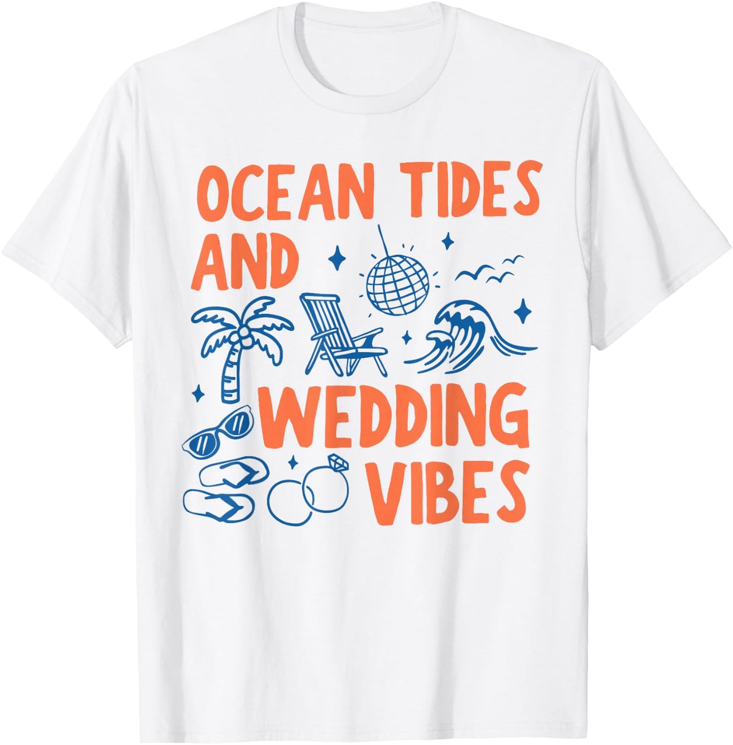 Ocean and Wedding Vibes Vintage Bachelorette Summer Beach T-Shirt - T-Shirt | White