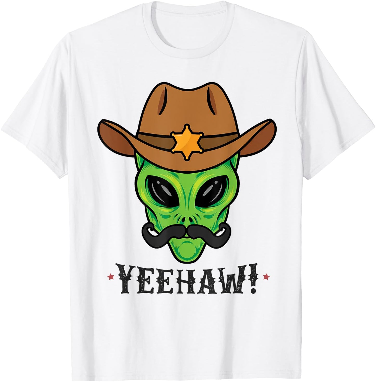 Space Yeehaw Alien Cowboy Halloween Alien Western T-Shirt - T-Shirt | White