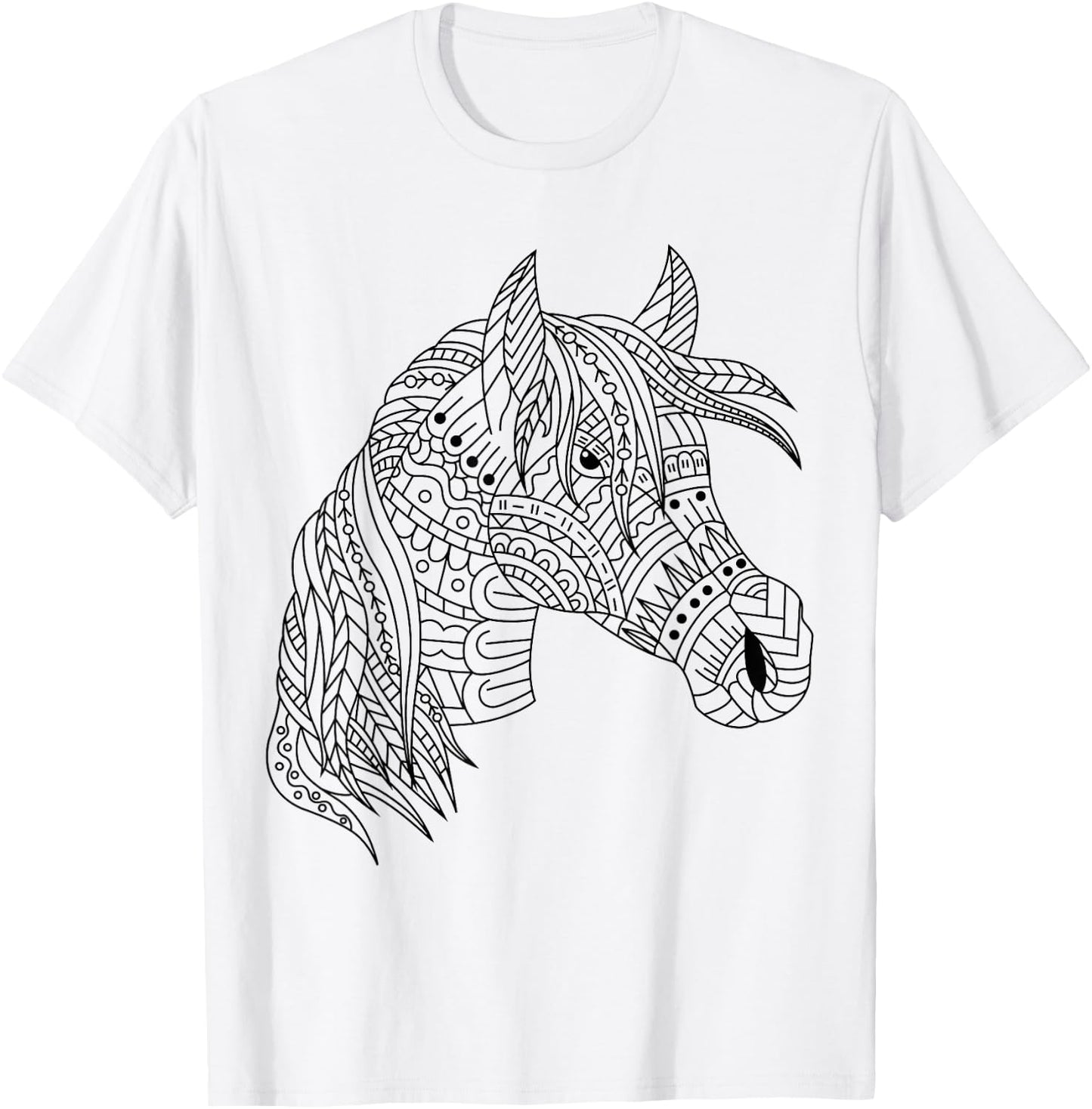 Cute horse to paint and color in for children T-Shirt - T-Shirt | White