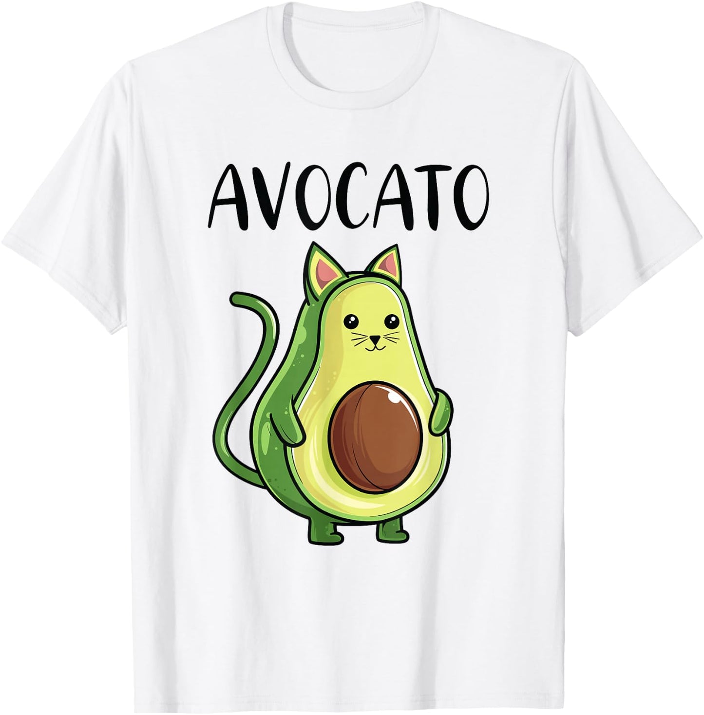 Avocado Cat Women Men Vegetarian Vegan Cat Avocato T-Shirt - T-Shirt | White
