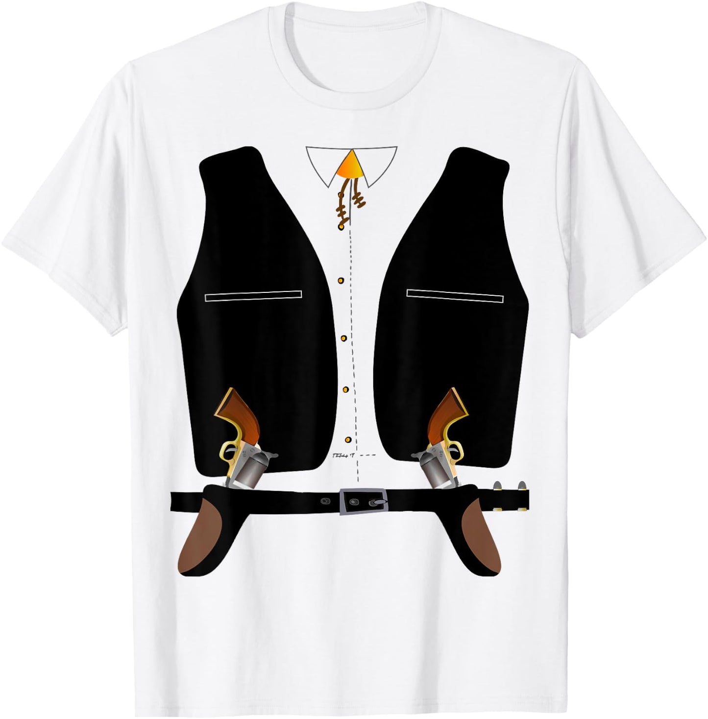 Old Style Western Cowboy, Bandit, Sheriff Halloween Costume T-Shirt - T-Shirt | White