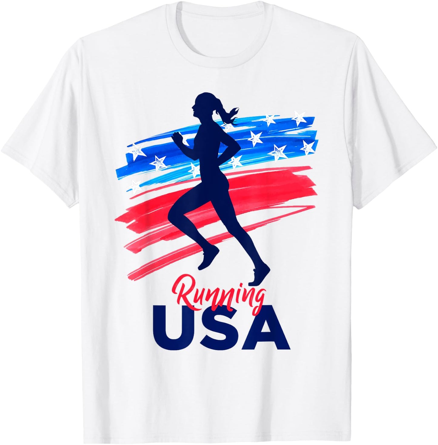 Running USA Support the Team Shirt USA Flag Jogging T-Shirt - T-Shirt | White